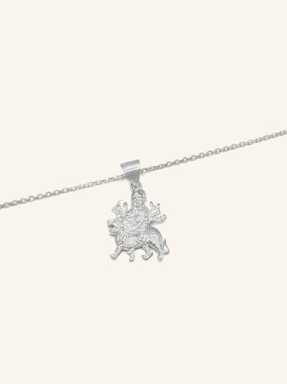 925 Sterling Silver Durga Mata Pendant