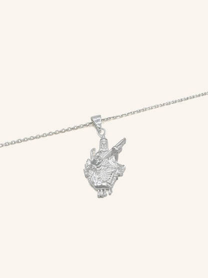 925 Sterling Silver Goddess Saraswati Pendant