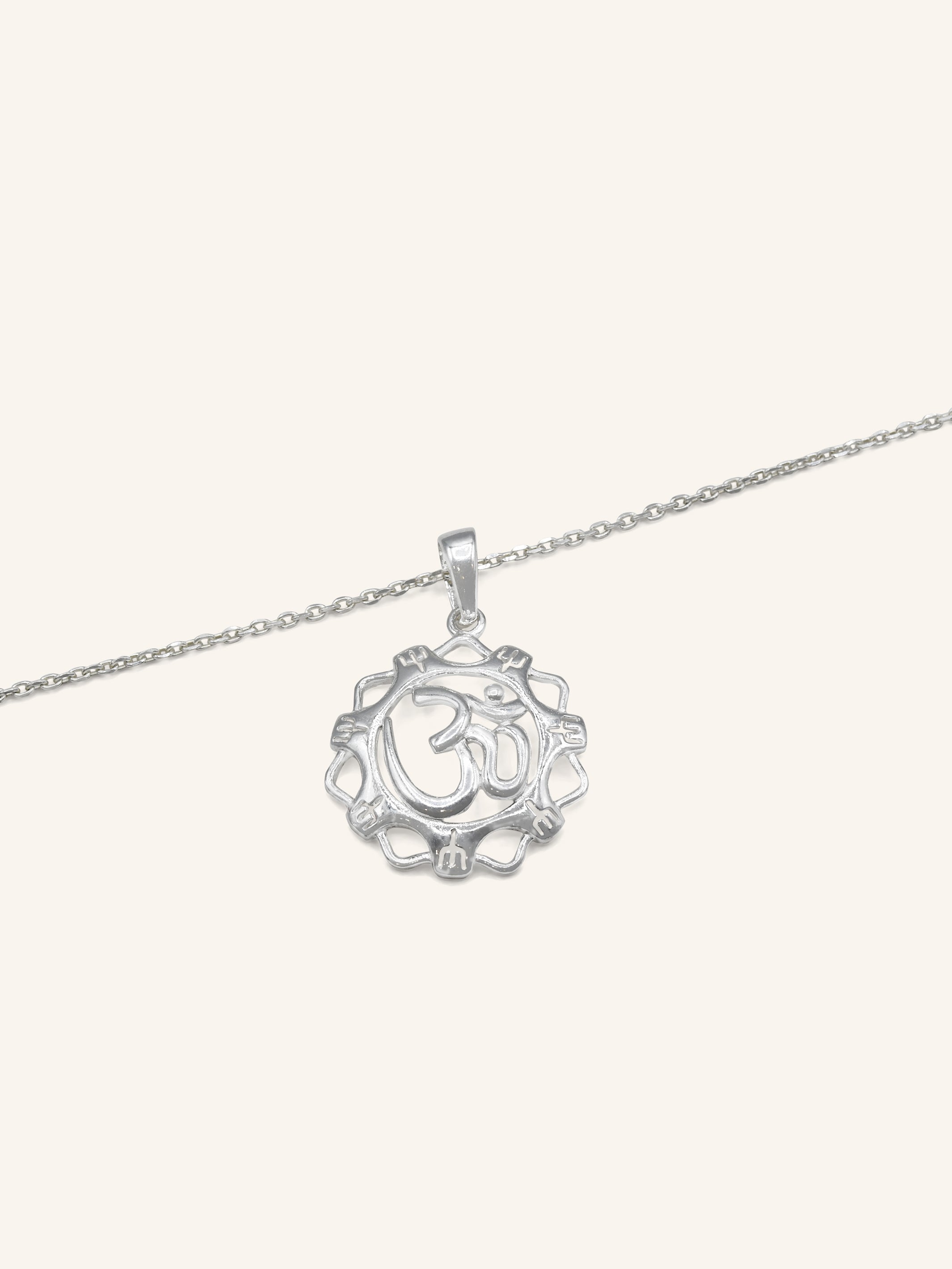 925 Sterling Silver OM Pendant