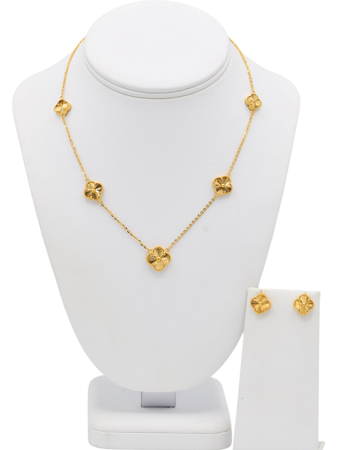 22ct Gold 5 Flower Necklace Set