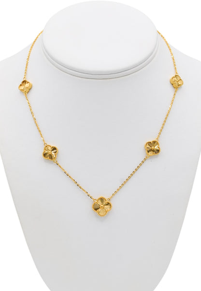 22ct Gold 5 Flower Necklace Set