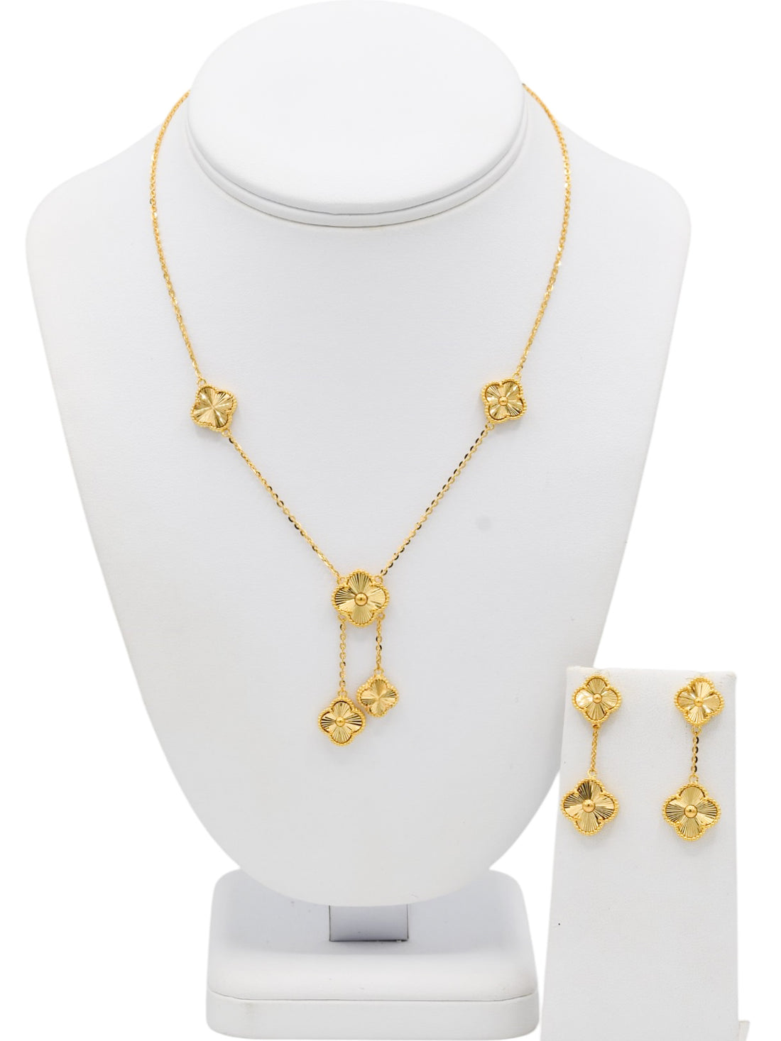 22ct Gold Flower Necklace Set