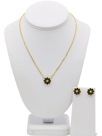 22ct Gold Crystal Necklace Set