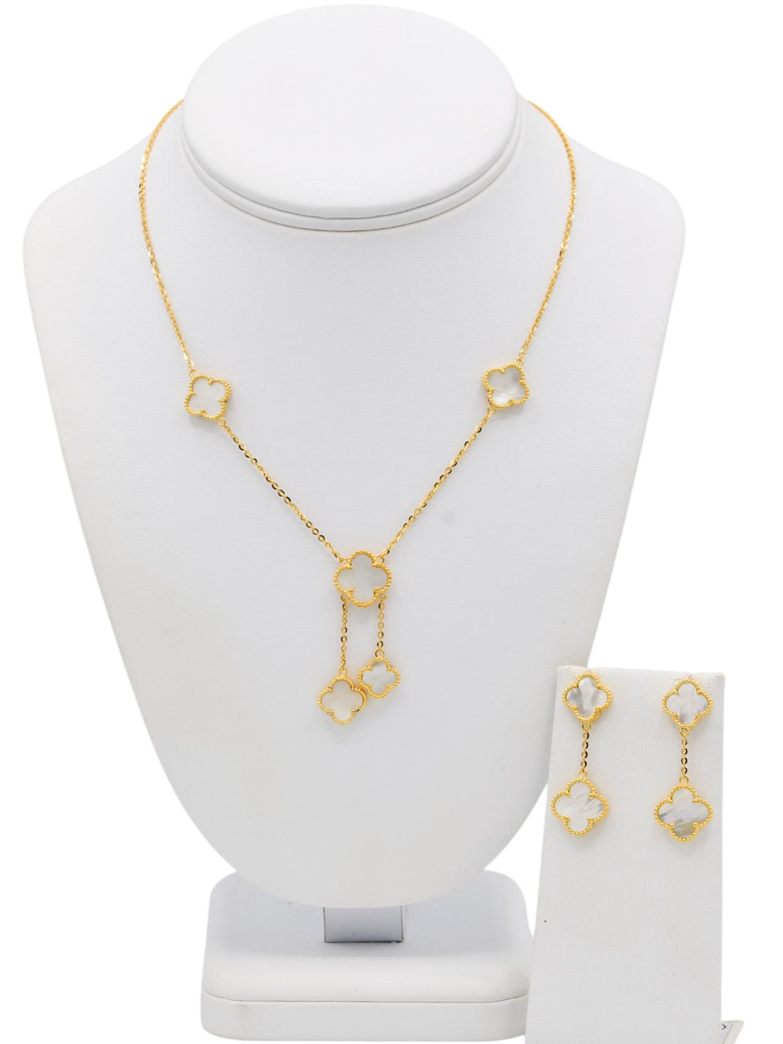 22ct Gold White Flower Necklace Set