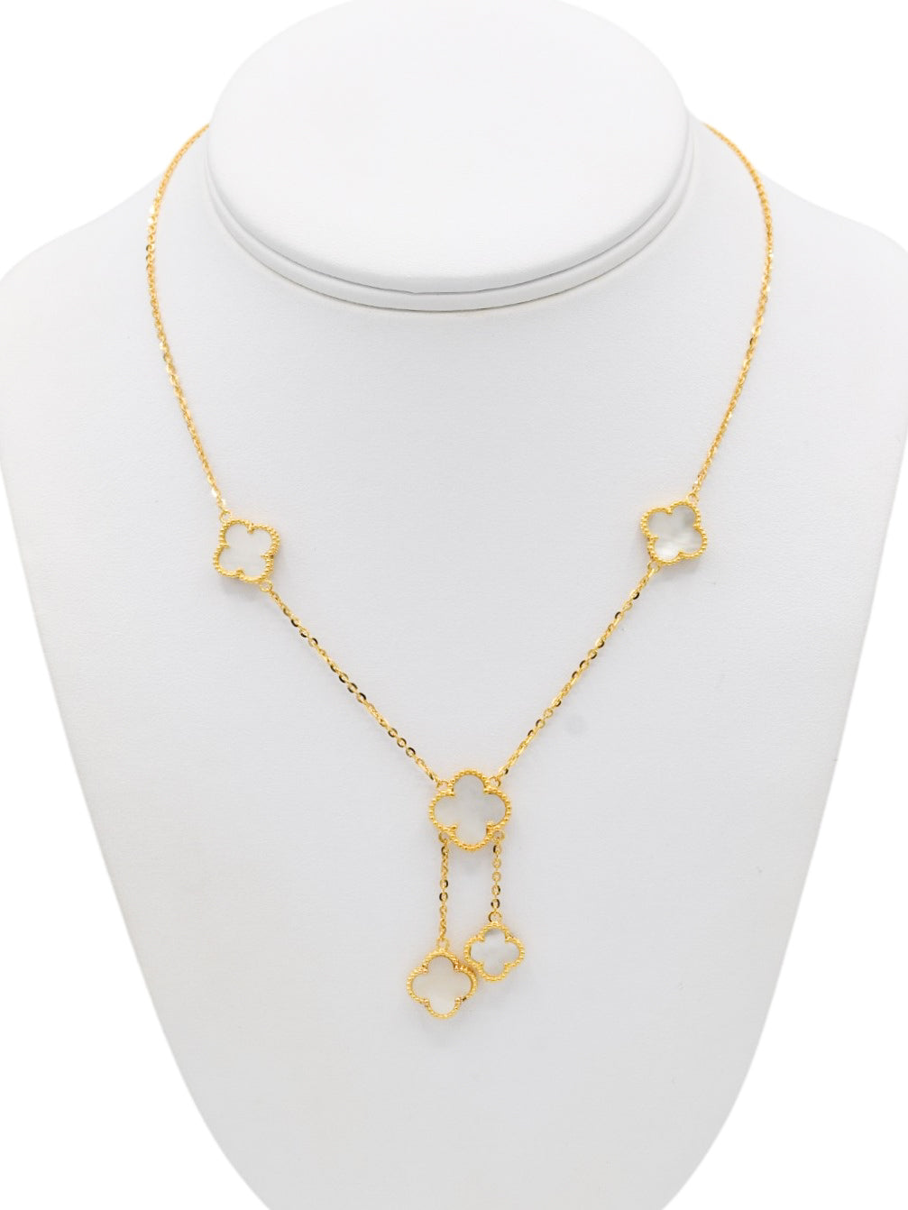 22ct Gold White Flower Necklace Set