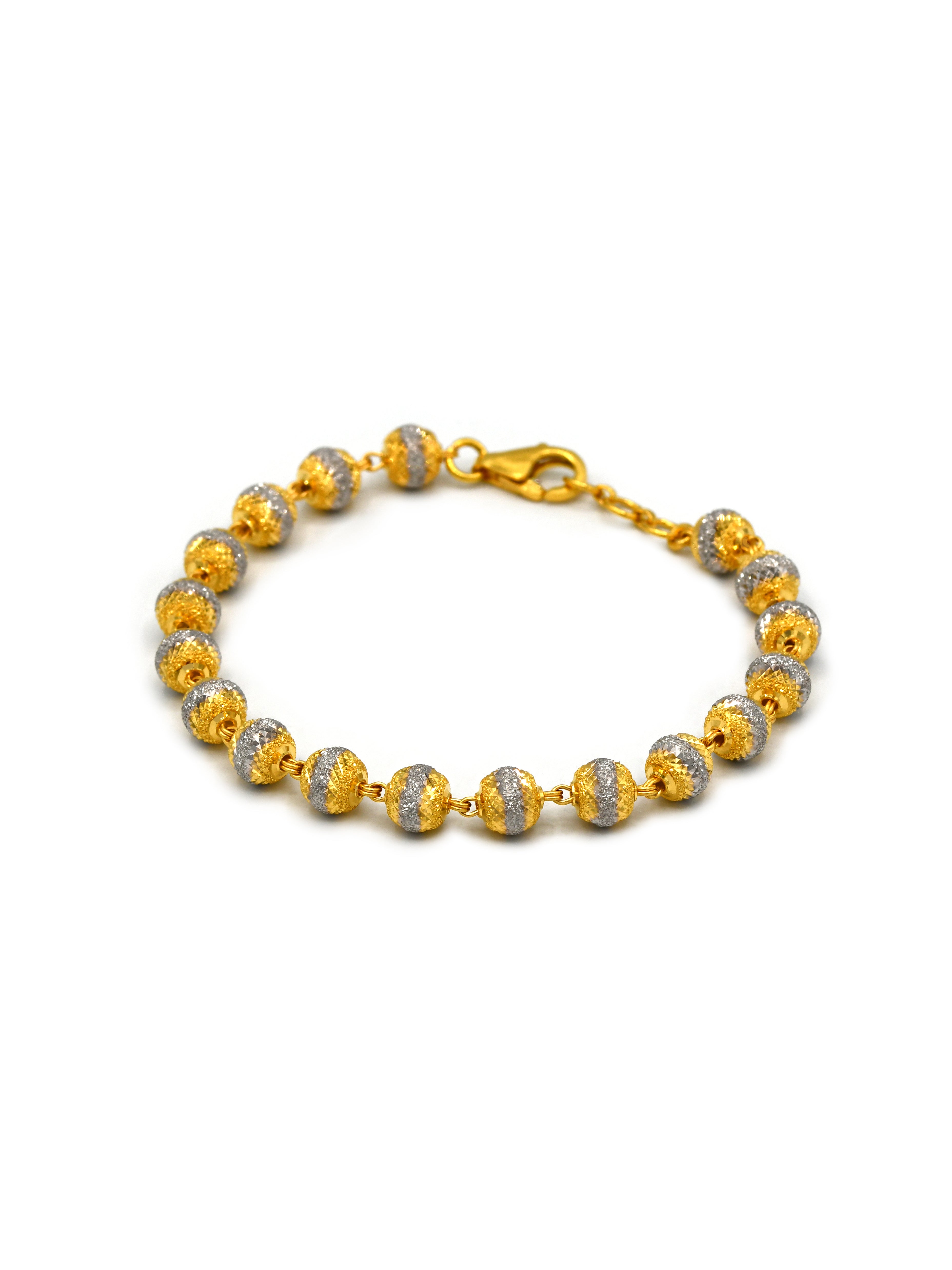 22ct Gold Two Tone Ball Ladies Bracelet