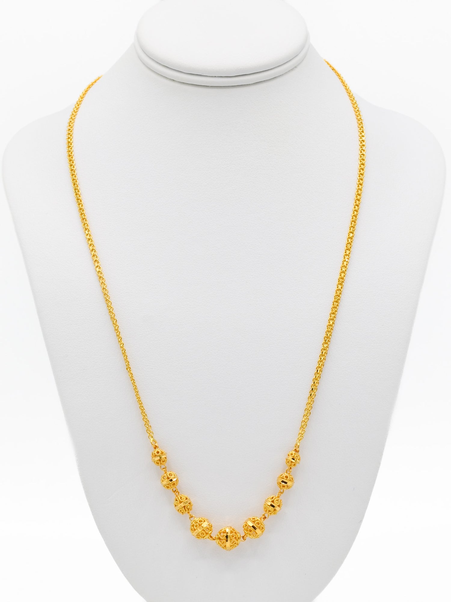 22ct Gold Ball Fancy Chain - Roop Darshan