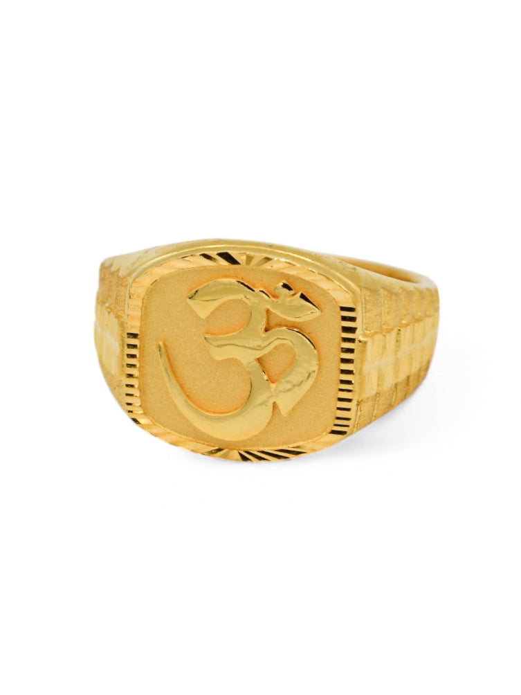 22ct Gold Om Mens Ring