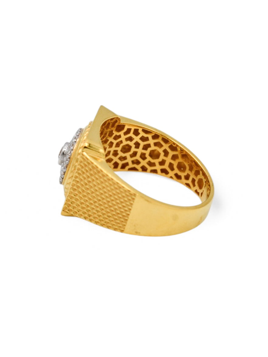 22ct Gold CZ Mens Ring - Roop Darshan