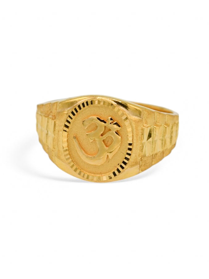 22ct Gold Om Mens Ring - Roop Darshan