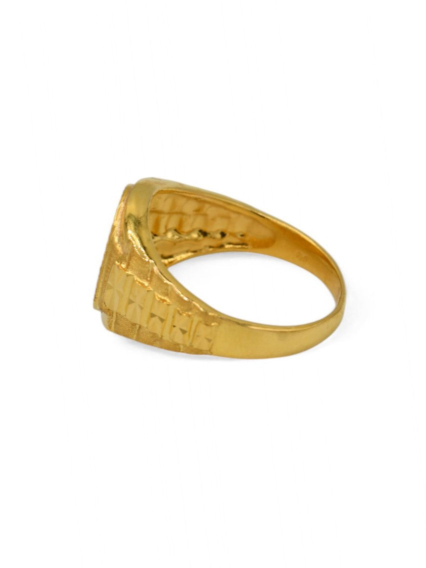22ct Gold Om Mens Ring