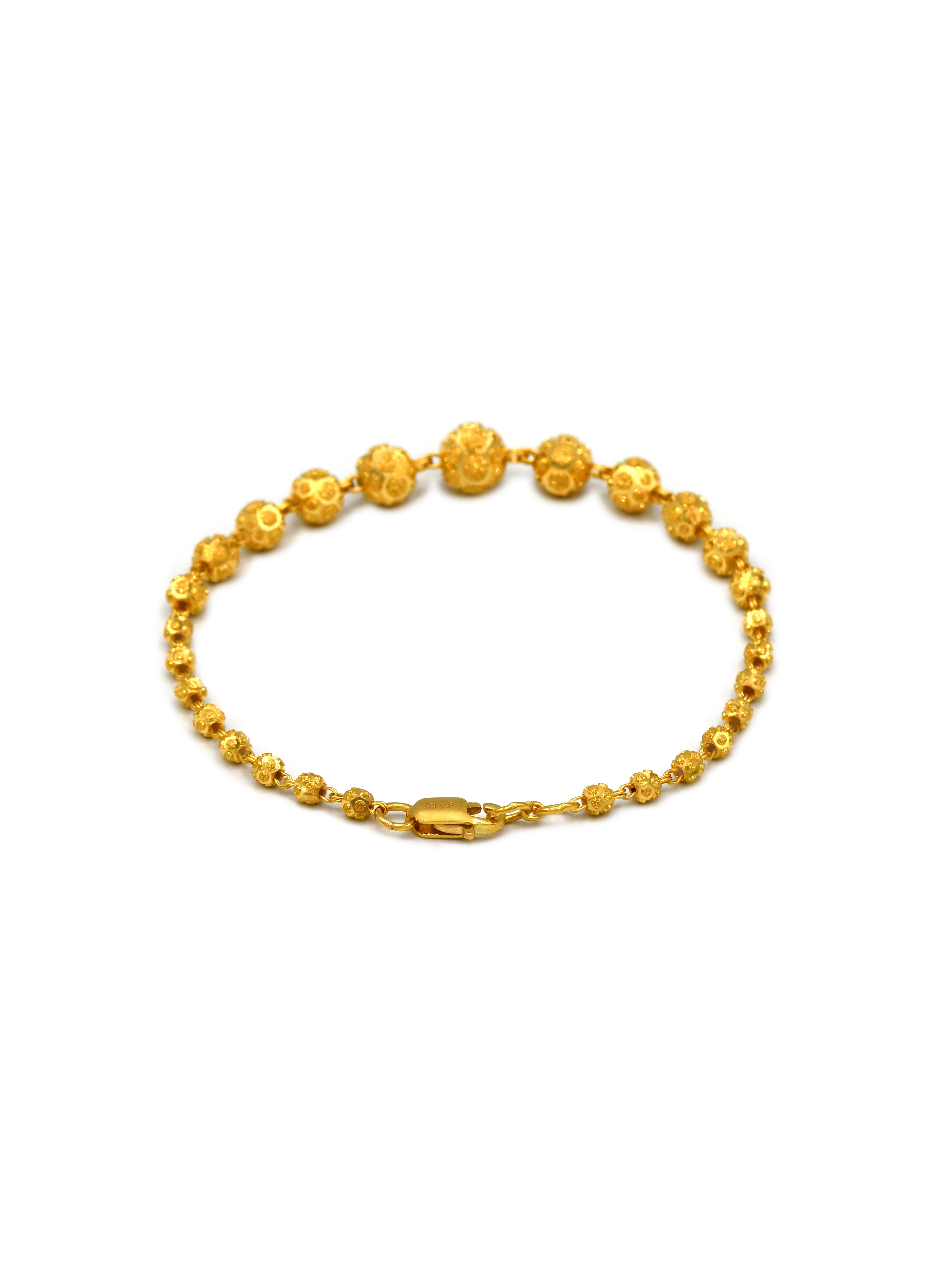 22ct Gold Ball Ladies Bracelet