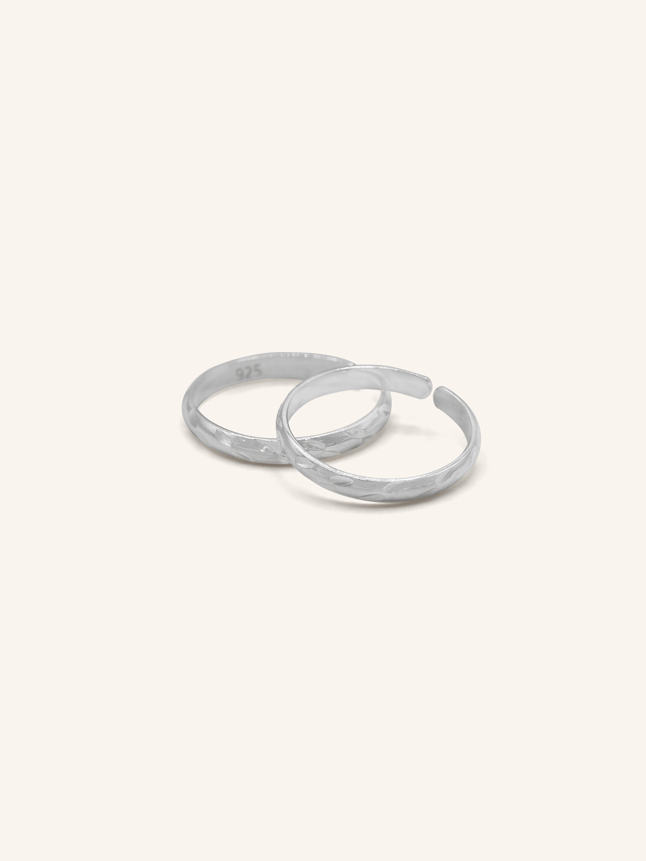 925 Sterling Silver Pair Toe Ring
