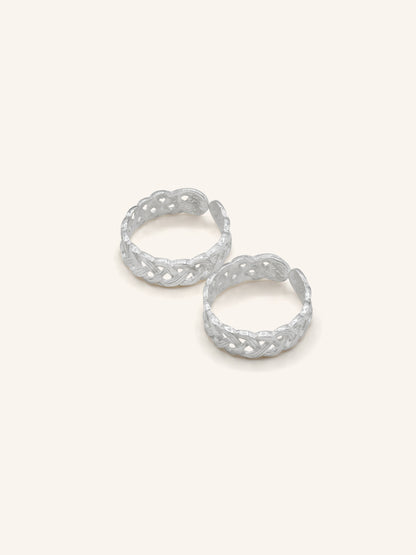 925 Sterling Silver Pair Toe Ring
