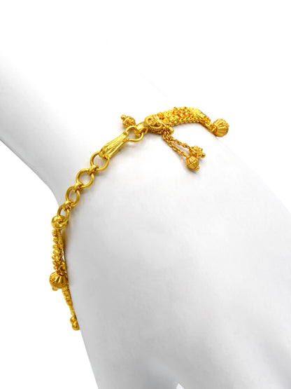 22ct Gold Charms Ladies Bracelet