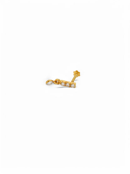 22ct Gold CZ Nose Pin