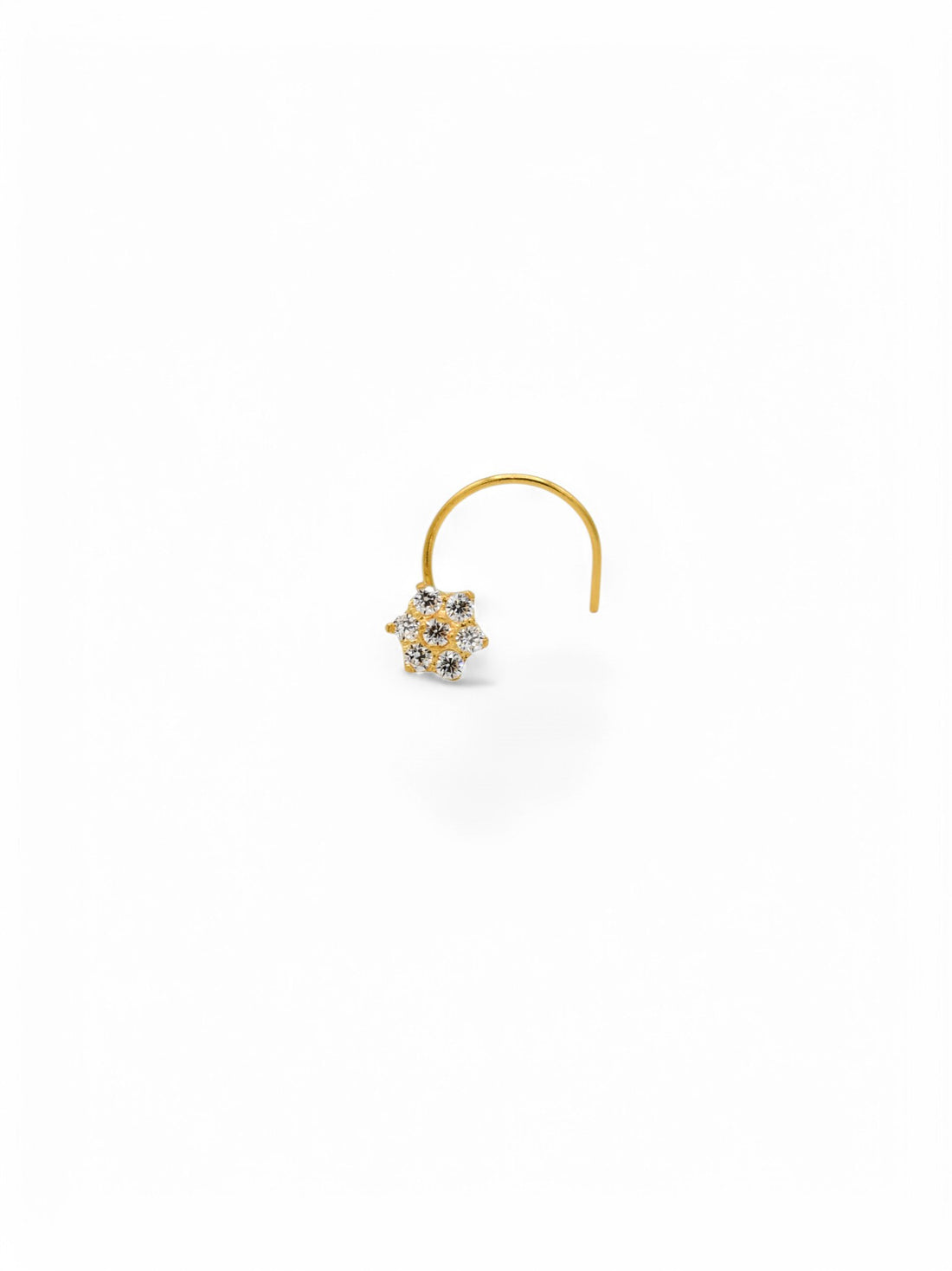 22ct Gold 7 CZ Nose Pin - Roop Darshan