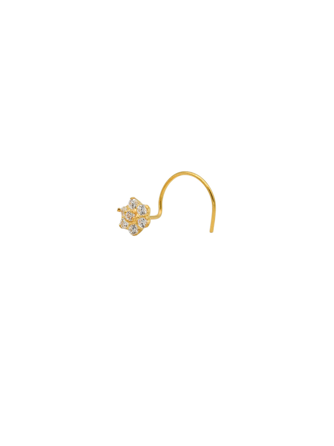 22ct Gold 7 CZ Nose Pin - Roop Darshan