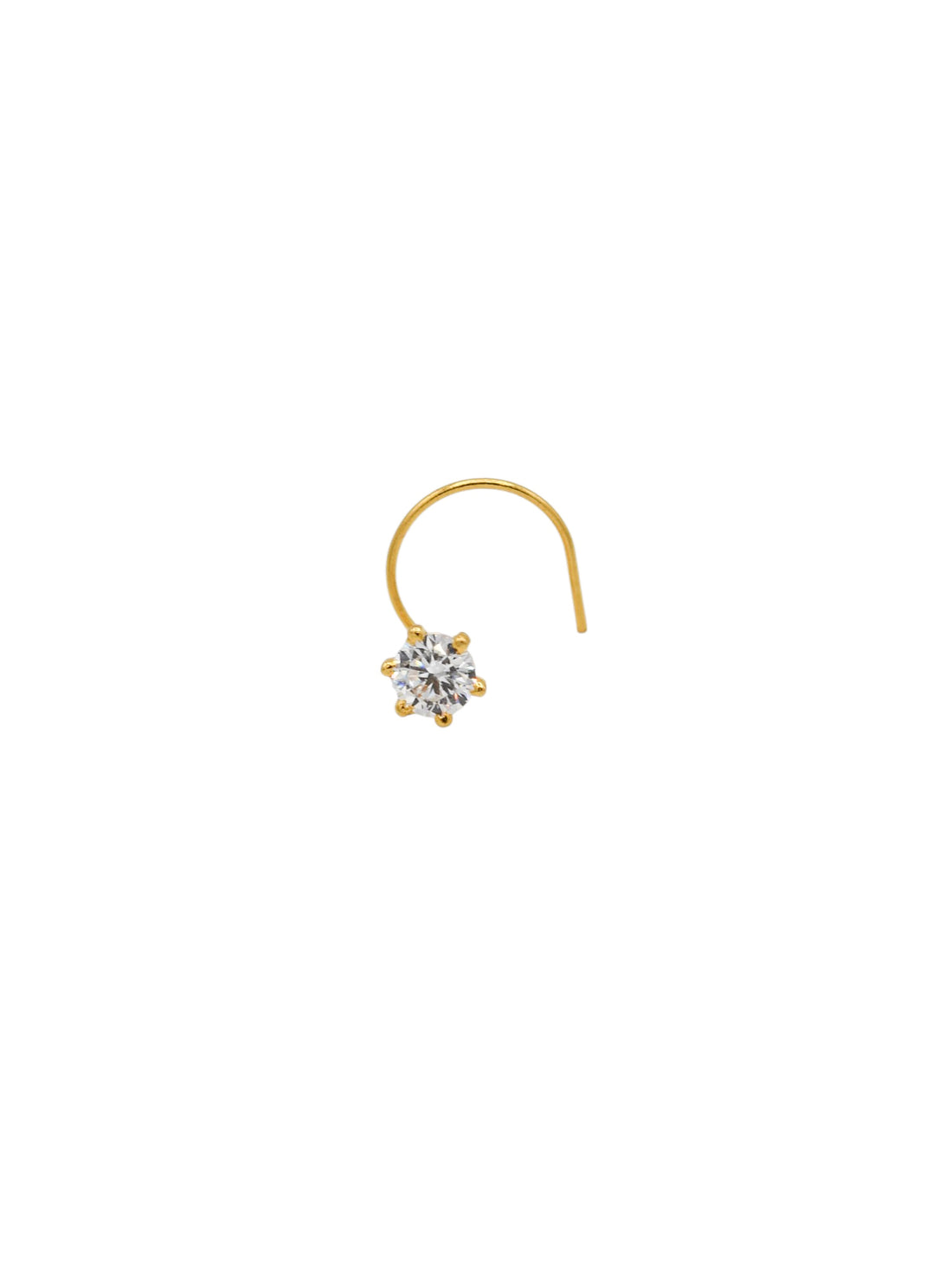 22ct Gold CZ Nose Pin - Roop Darshan