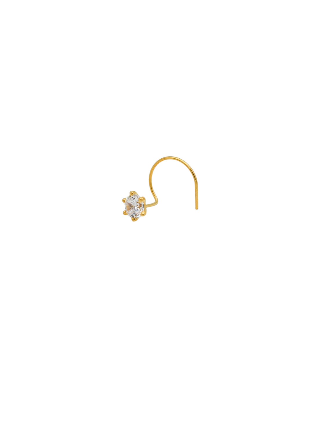 22ct Gold CZ Nose Pin - Roop Darshan