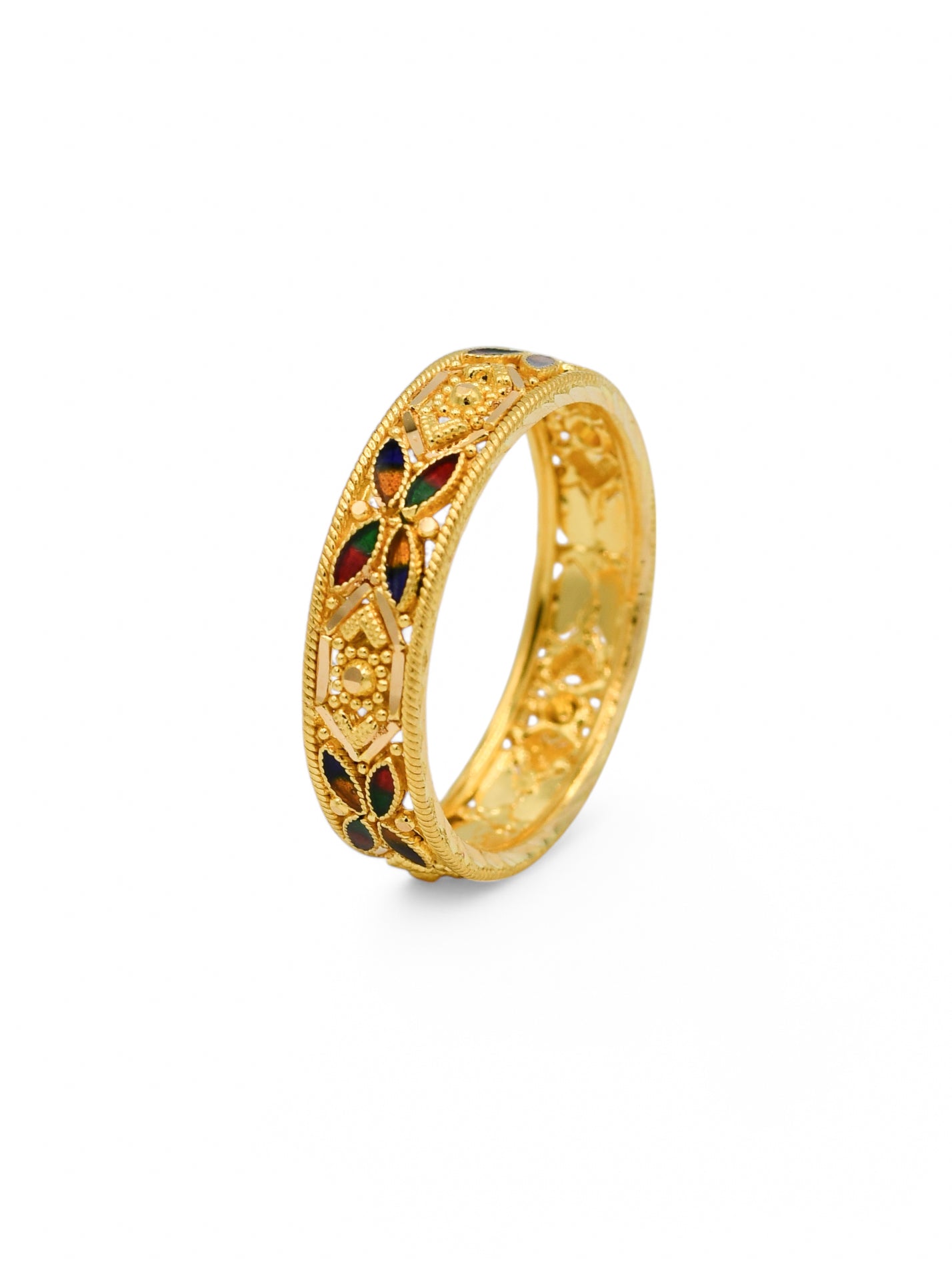 22ct Gold Minakari Ladies Ring