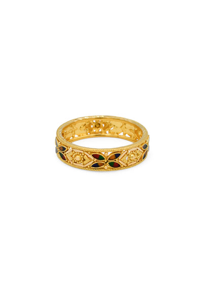22ct Gold Minakari Ladies Ring