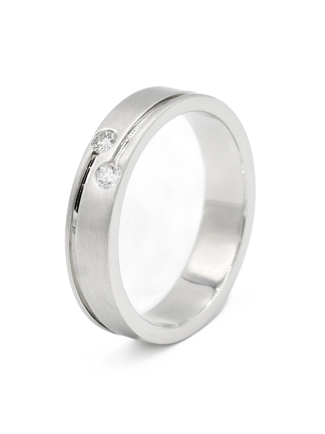 950 Platinum 0.10ct Diamond Mens Ring - Roop Darshan