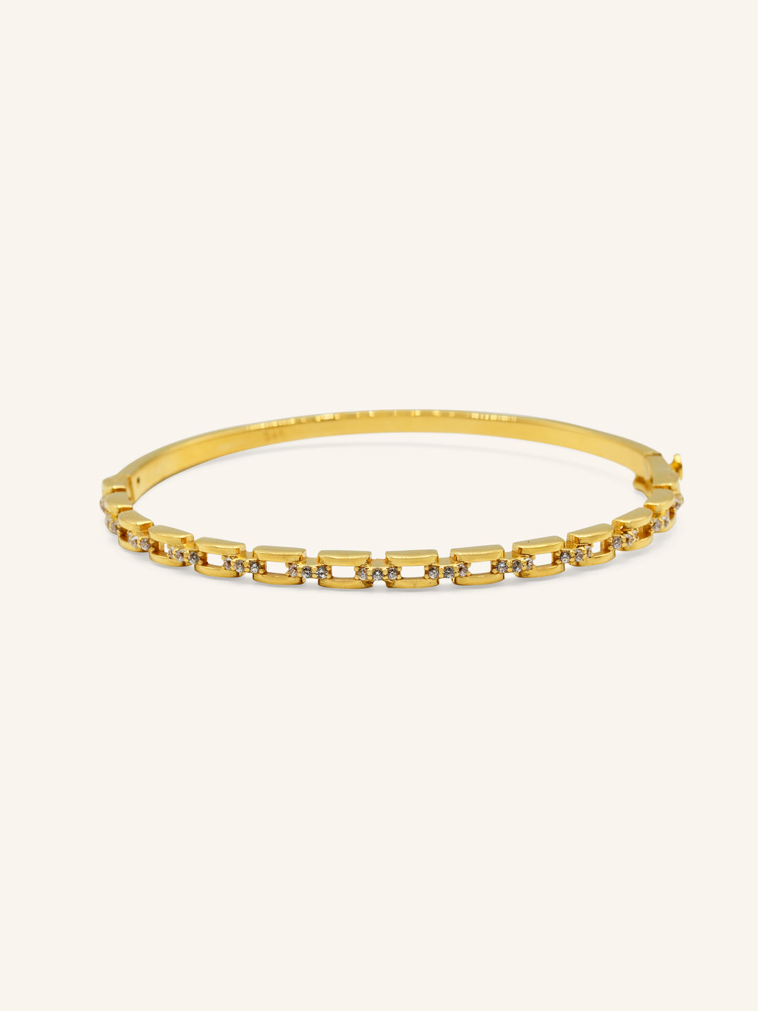 22ct Gold 1 Piece CZ Bangle