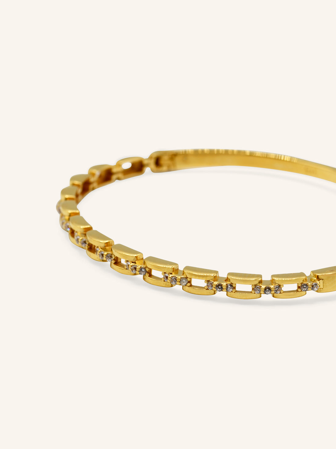 22ct Gold 1 Piece CZ Bangle