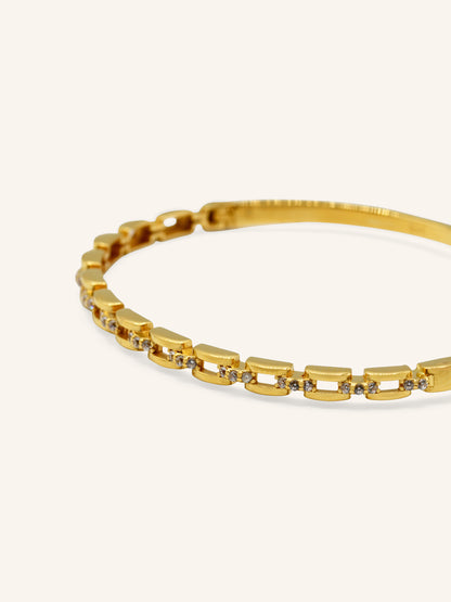 22ct Gold 1 Piece CZ Bangle