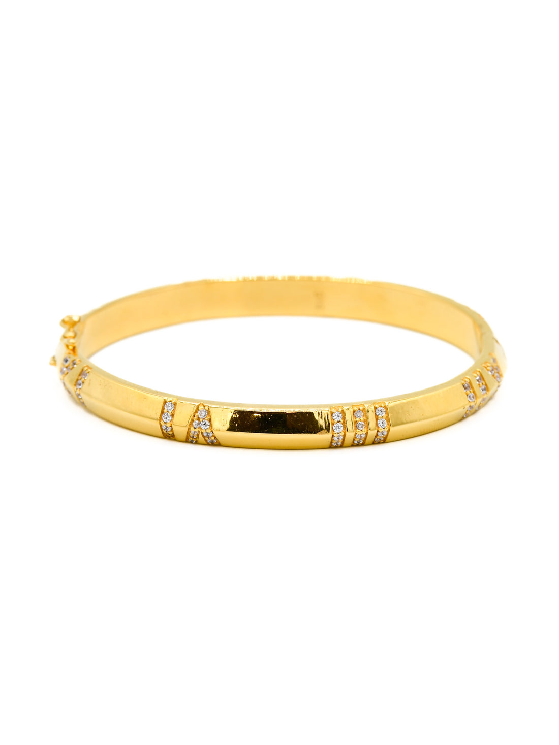 22ct Gold CZ Oval Shaped Bangle - Roop Darshan