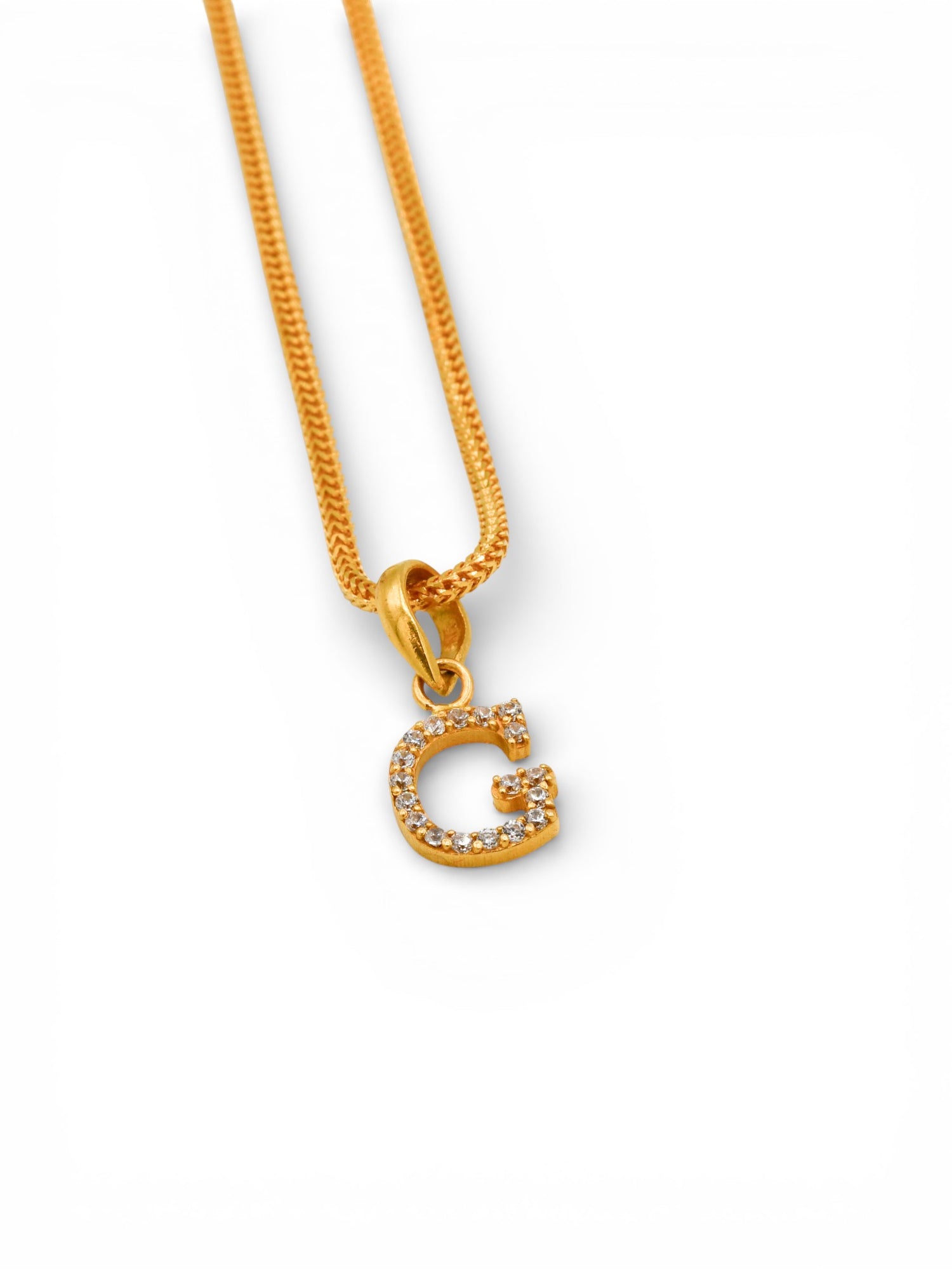 22ct Gold CZ "G" Pendant
