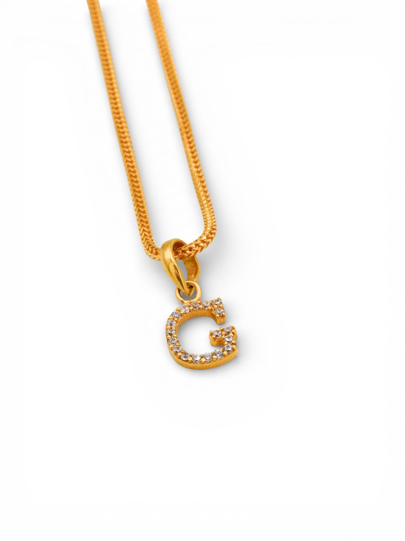 22ct Gold CZ "G" Pendant - Roop Darshan