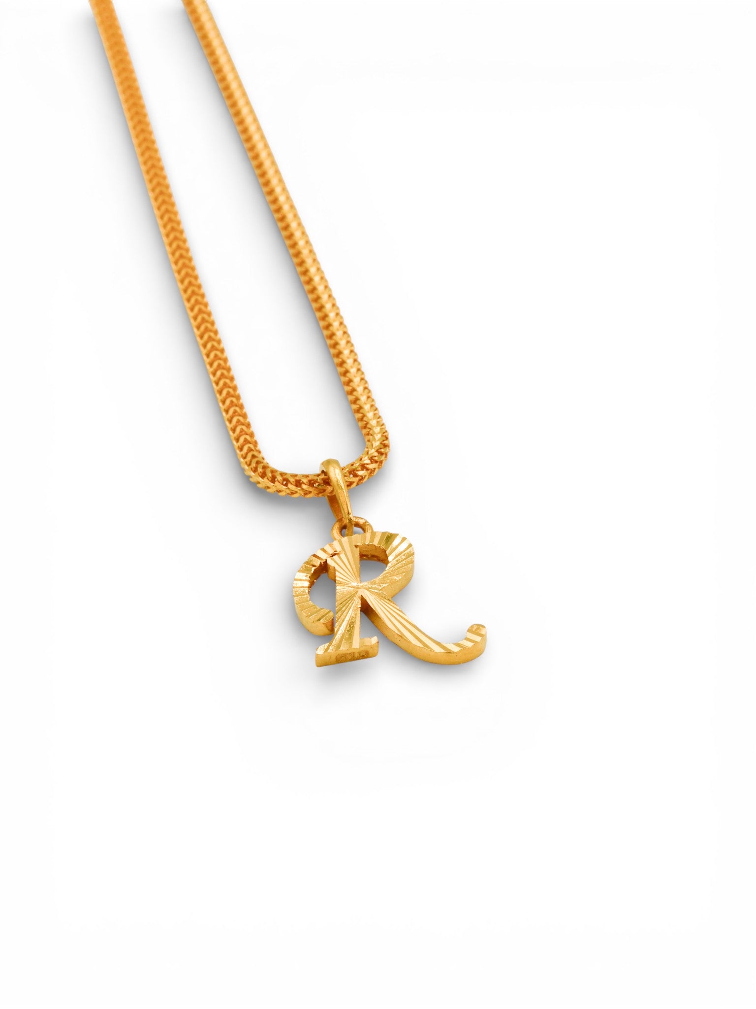 22ct Gold "R" Pendant - Roop Darshan