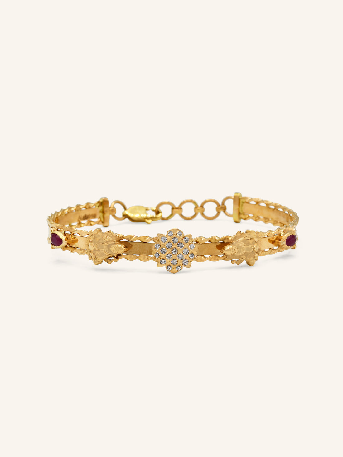 22ct Rose Gold 1 Piece CZ Bangle