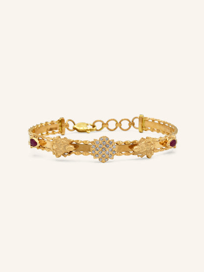 22ct Rose Gold 1 Piece CZ Bangle
