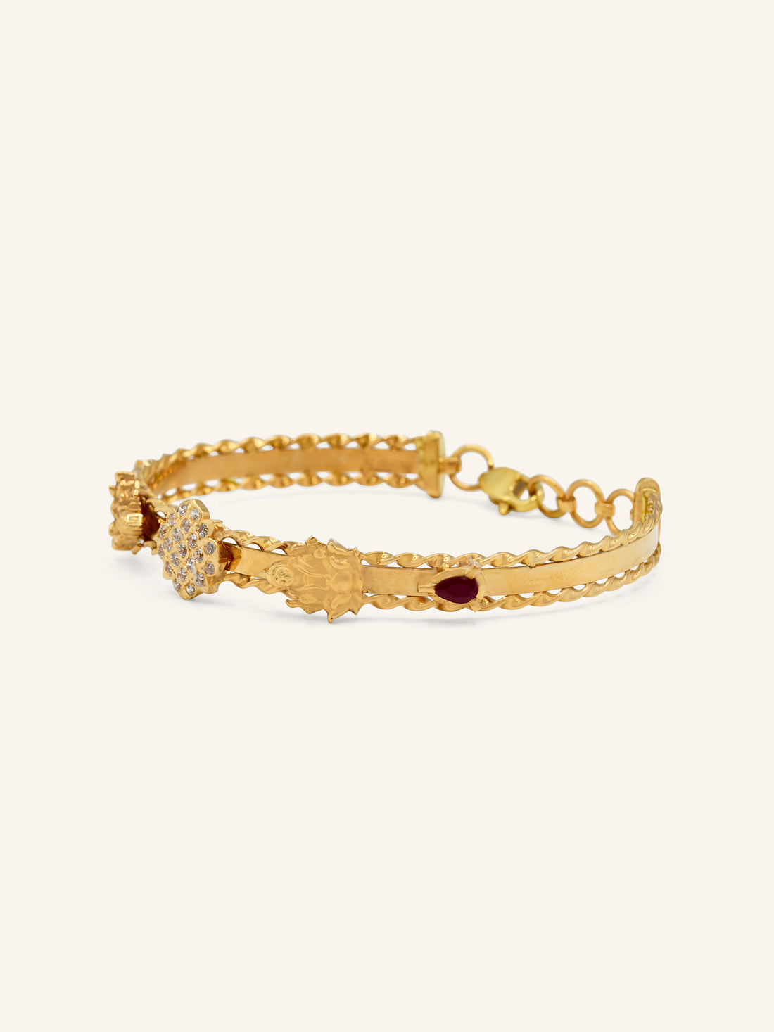 22ct Rose Gold 1 Piece CZ Bangle