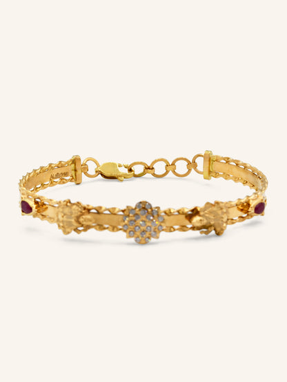 22ct Rose Gold 1 Piece CZ Bangle
