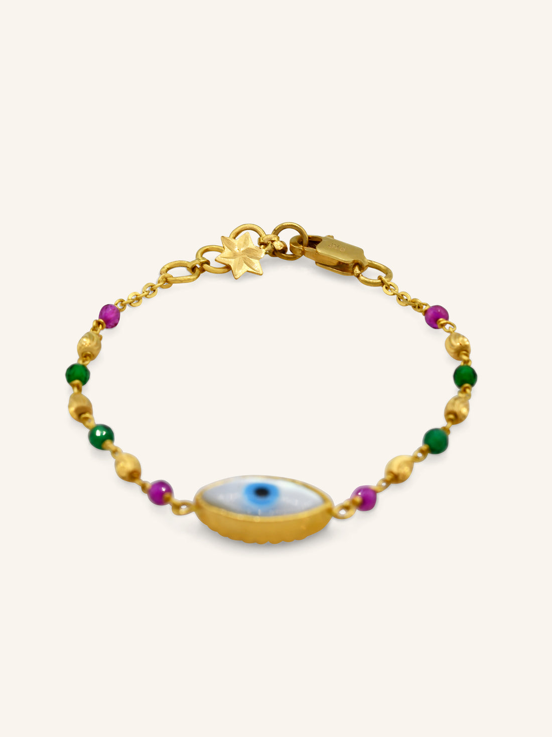 22ct Gold Evil Eye 1 Piece Baby Bracelet