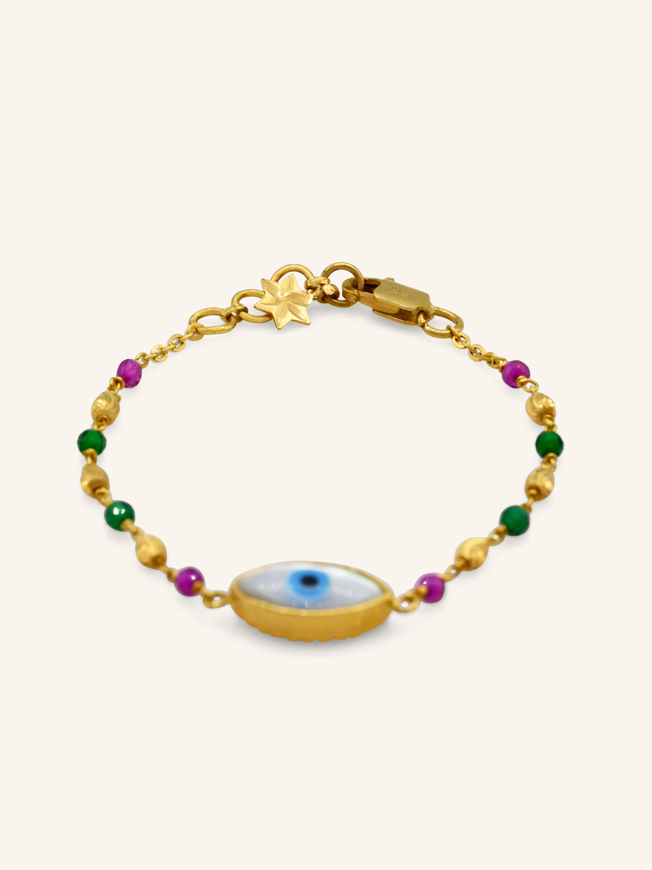 22ct Gold Evil Eye 1 Piece Baby Bracelet