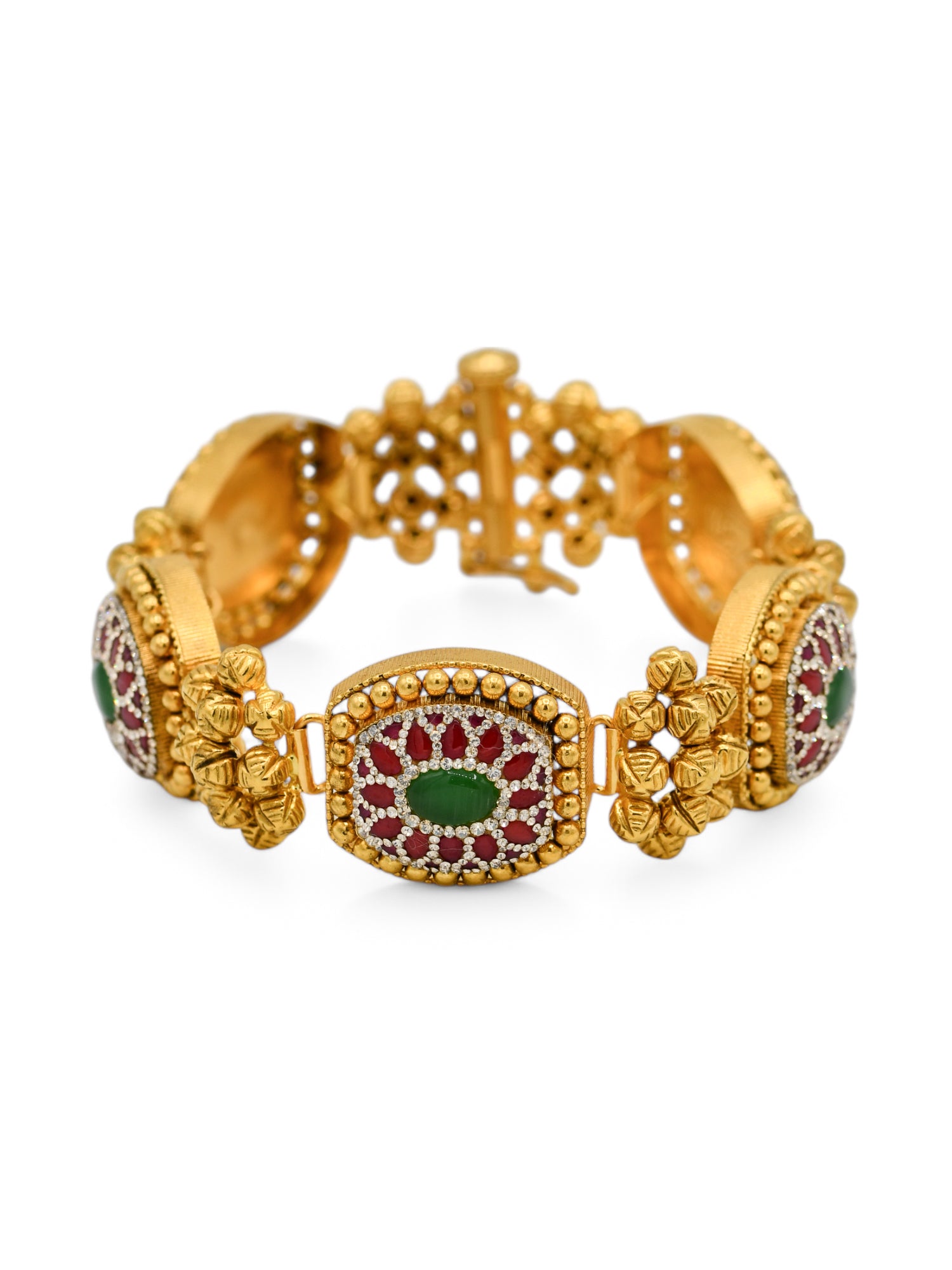 22ct Gold Antique Pearl Kundan Bracelet
