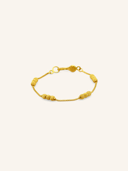 22ct Gold Ball 1 Piece Baby Bracelet