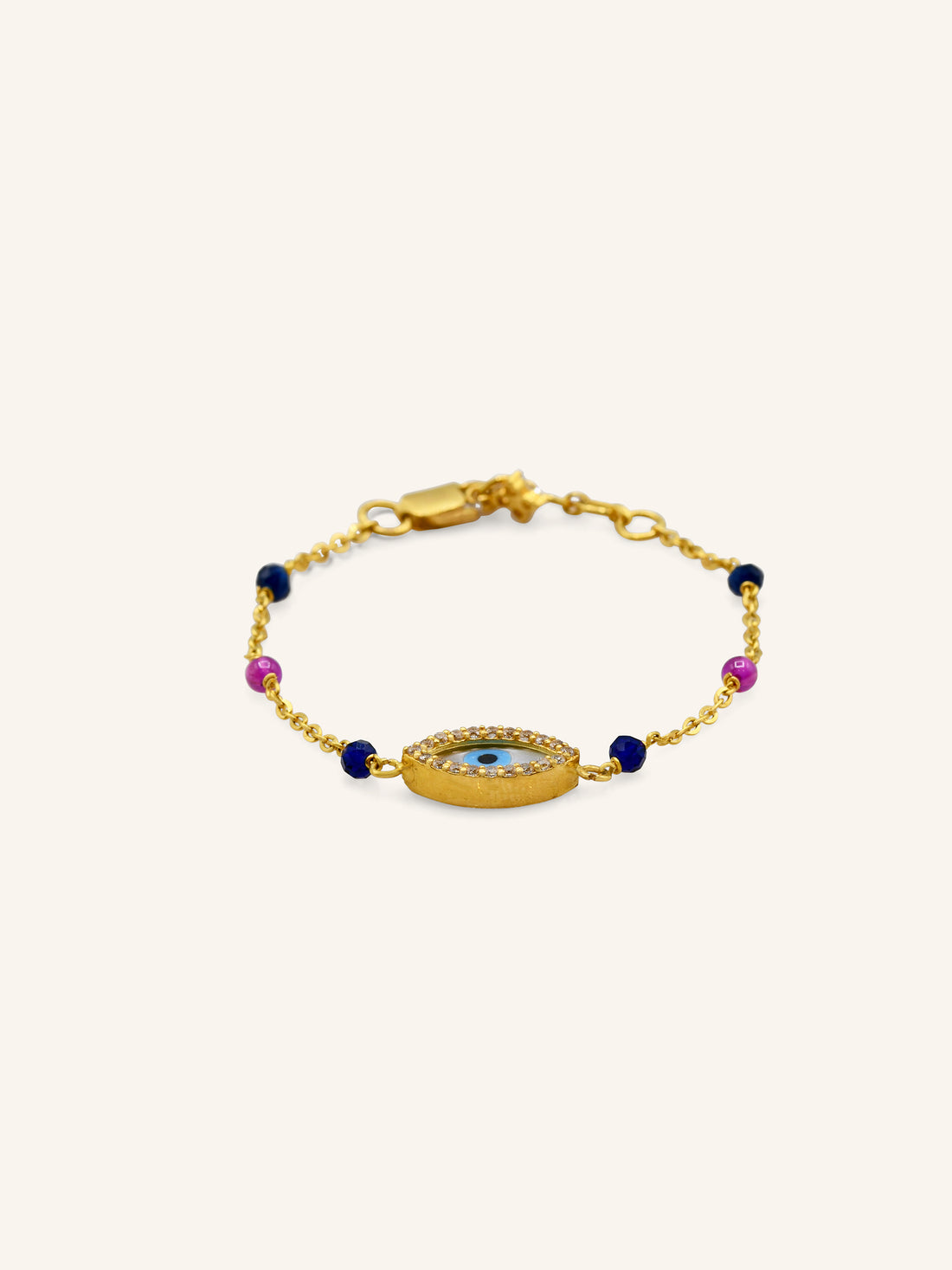22ct Gold CZ Evil Eye bracelet