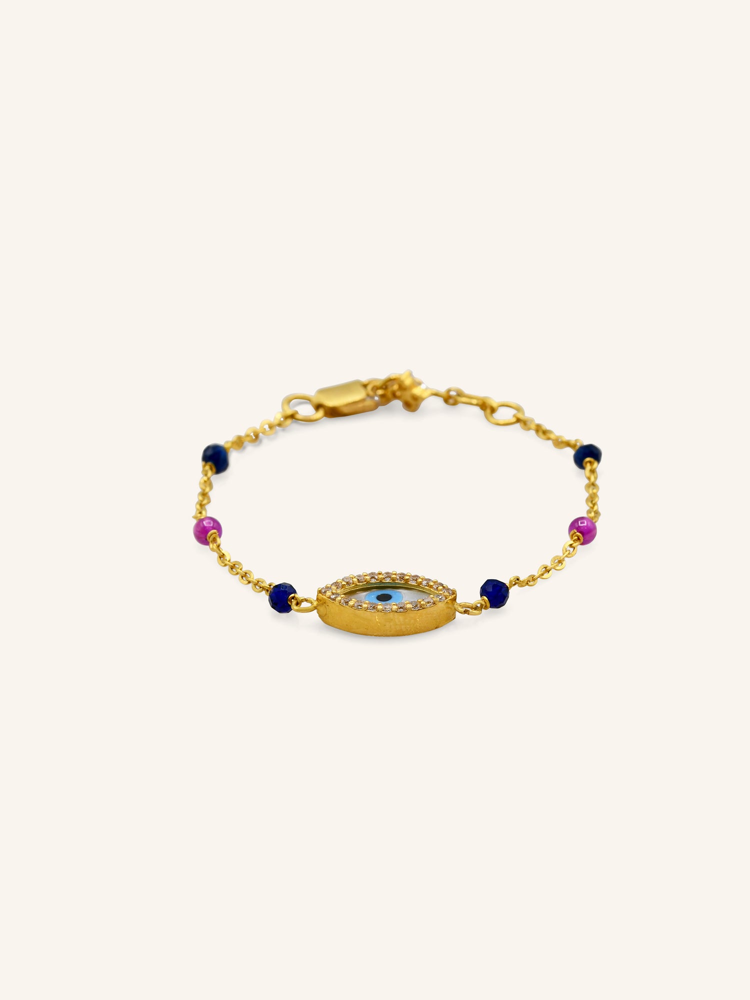 22ct Gold CZ Evil Eye bracelet