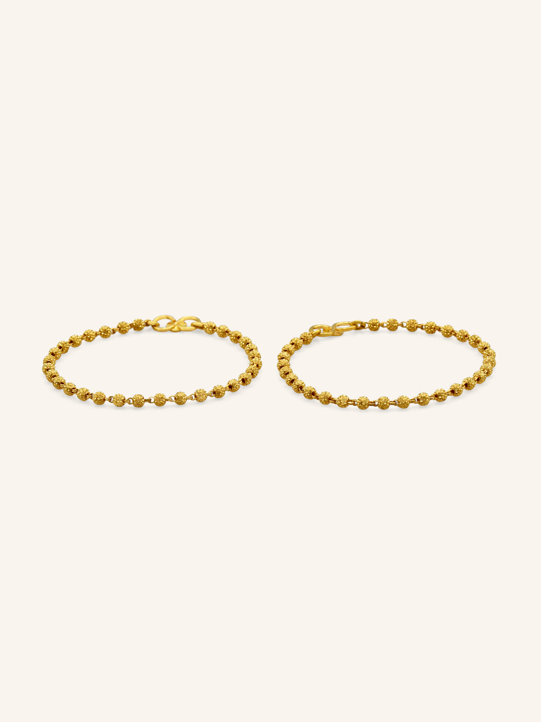 22ct Gold 1 Pair Ball Baby Bracelet