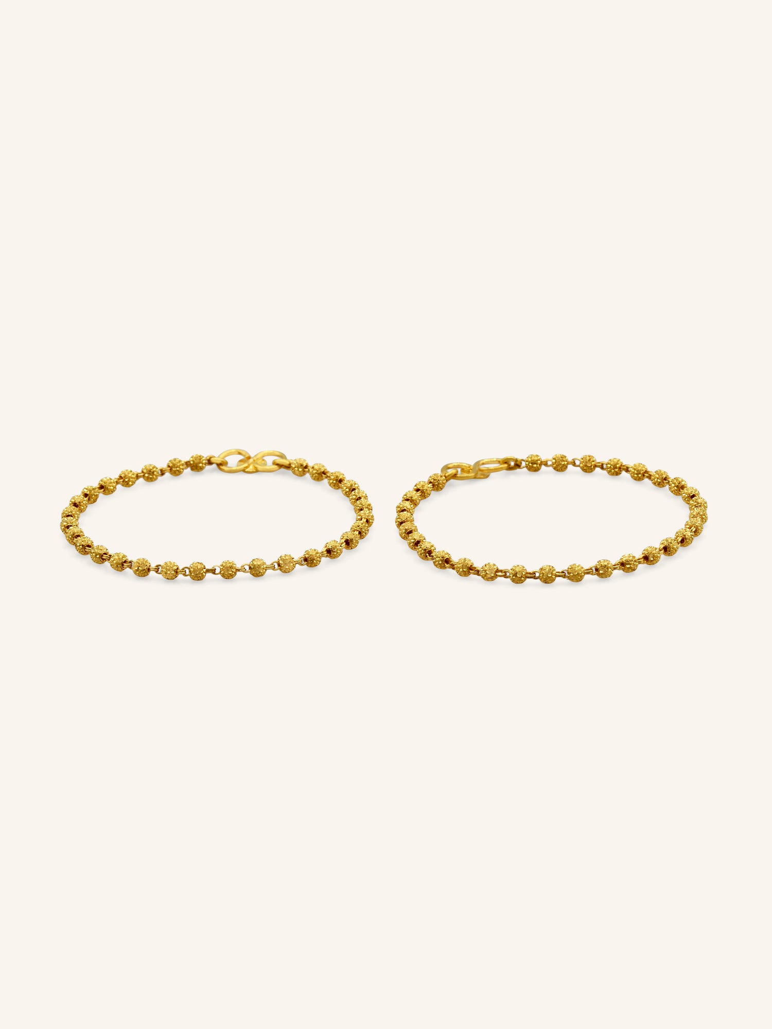 22ct Gold 1 Pair Ball Baby Bracelet