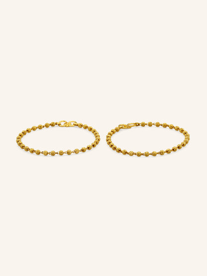 22ct Gold 1 Pair Ball Baby Bracelet