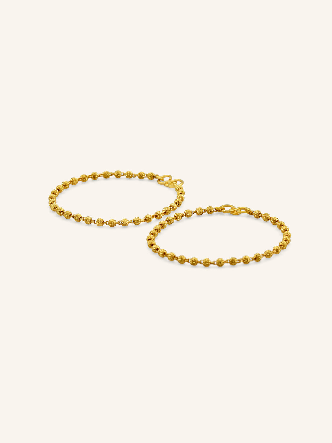 22ct Gold 1 Pair Ball Baby Bracelet