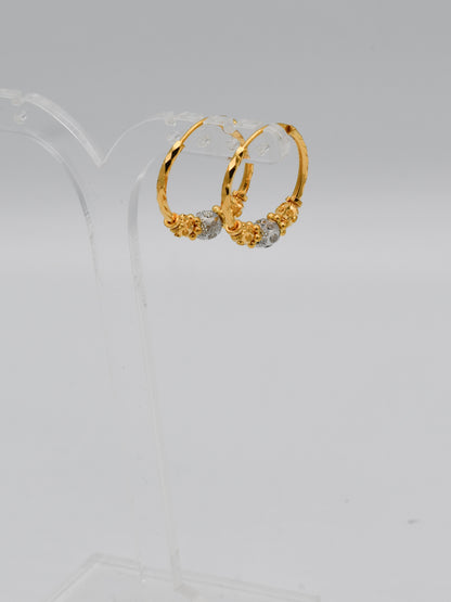 22ct Gold Two Tone Ball Bali - Roop Darshan