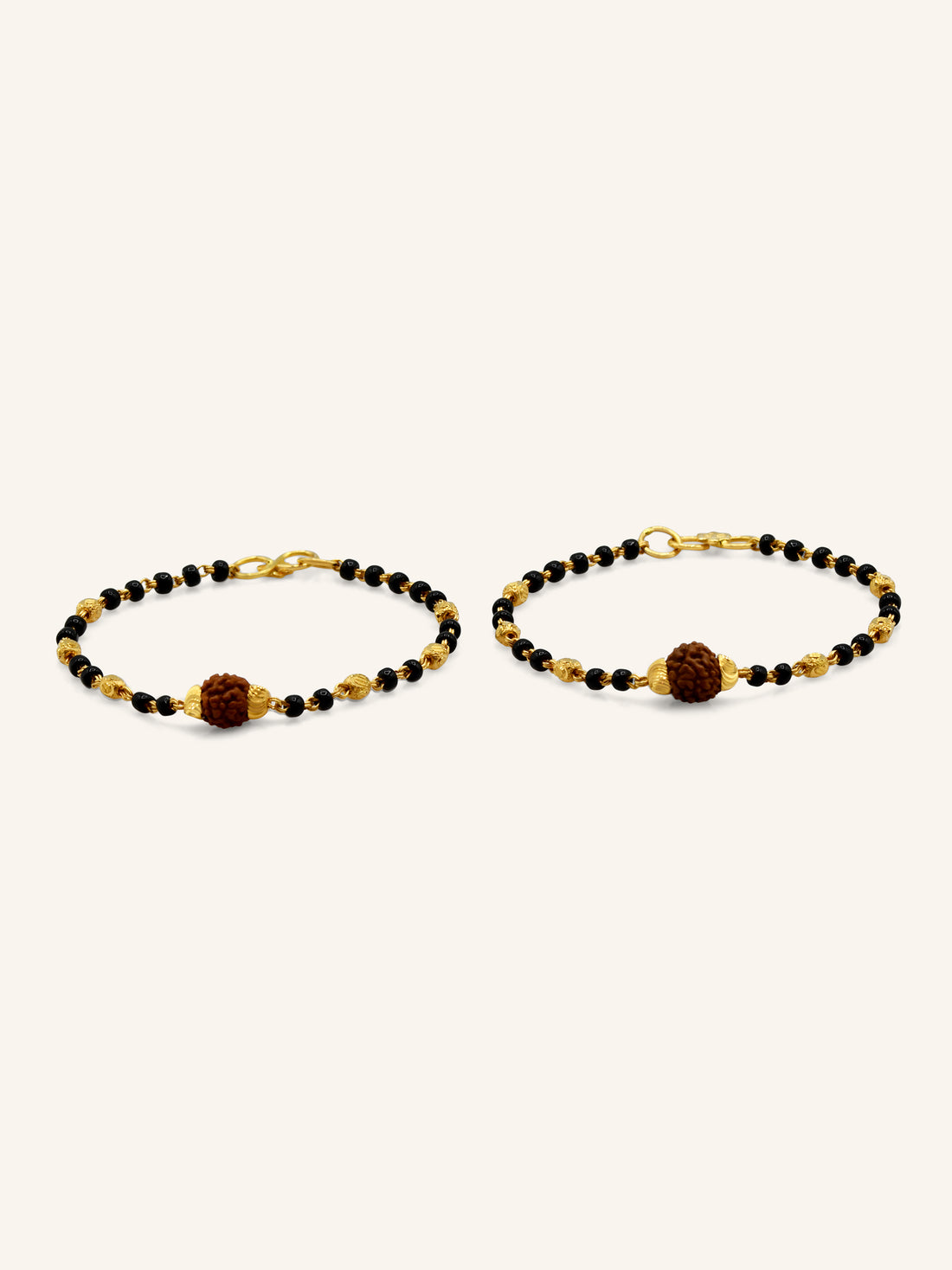 22Ct Gold Rudraksh Pair Baby Bracelet